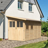 Abri de jardin adossé en bois certifié 6,42m² Juist 3 - Karibu Ma boutique